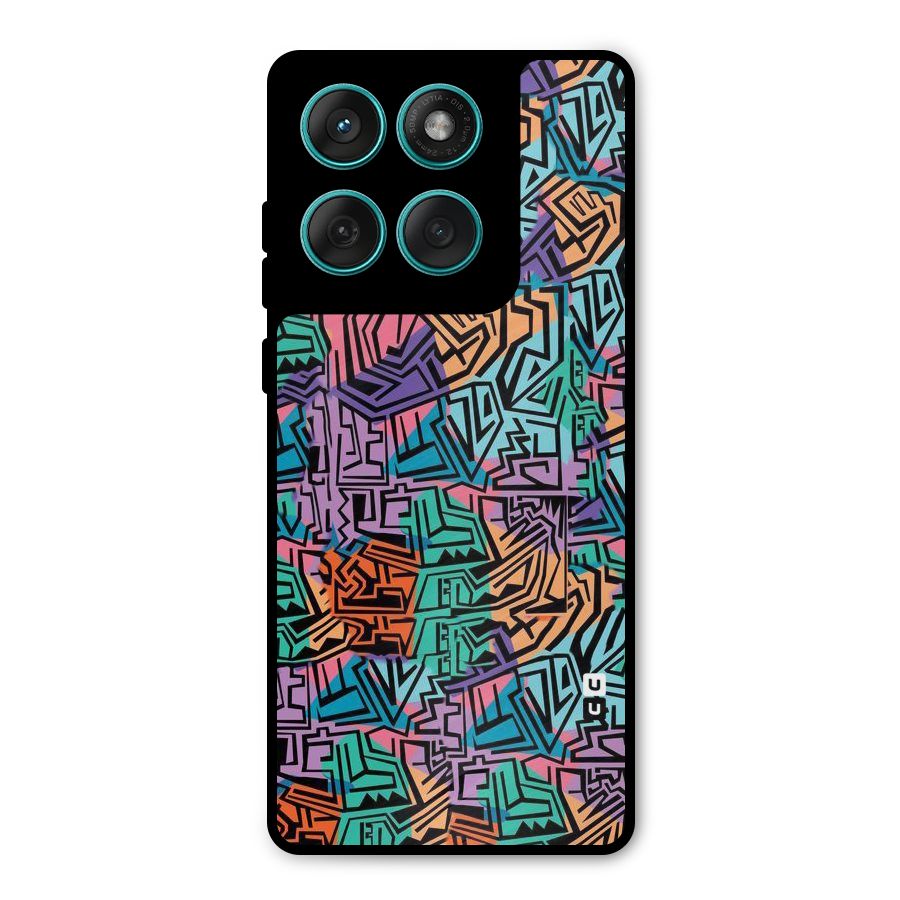 Abstract Lining Colors Metal Back Case for Motorola Edge 60 Fusion