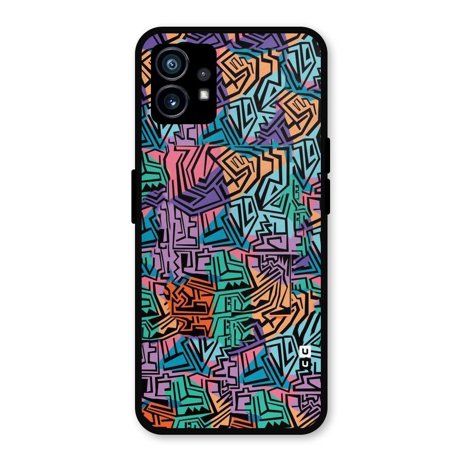 Abstract Lining Colors Metal Back Case for Nothing Phone 1