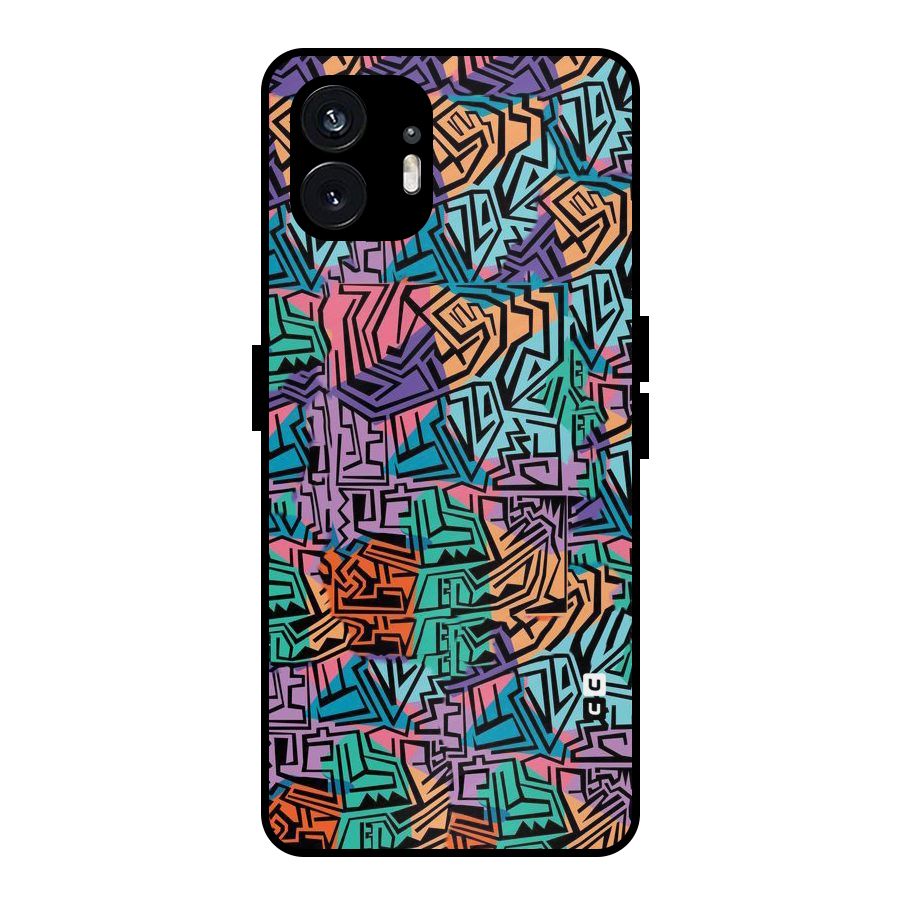 Abstract Lining Colors Metal Back Case for Nothing Phone 2