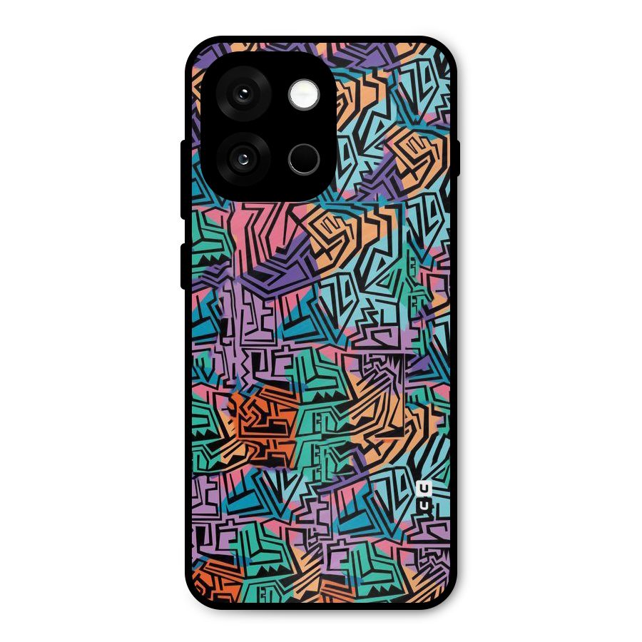Abstract Lining Colors Metal Back Case for OnePlus 13s
