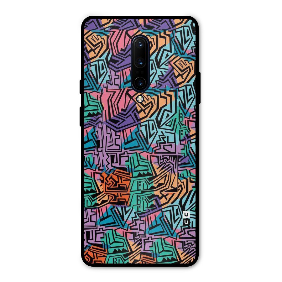 Abstract Lining Colors Metal Back Case for OnePlus 7 Pro