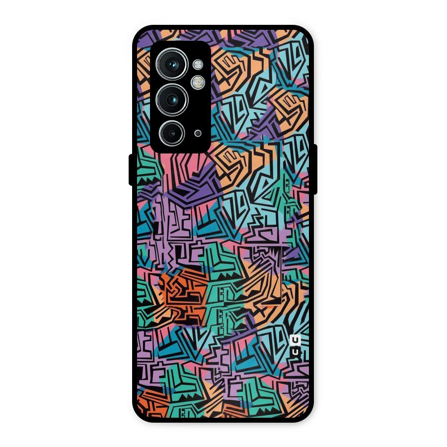 Abstract Lining Colors Metal Back Case for OnePlus 9RT 5G