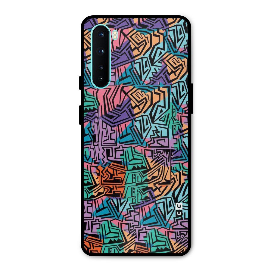 Abstract Lining Colors Metal Back Case for OnePlus Nord
