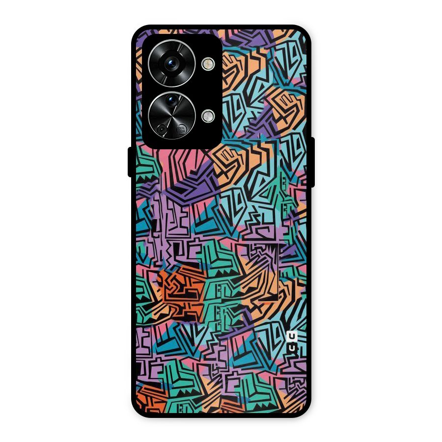 Abstract Lining Colors Metal Back Case for OnePlus Nord 2T