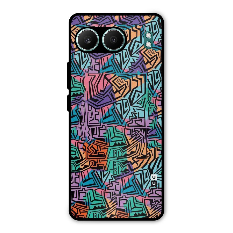 Abstract Lining Colors Metal Back Case for OnePlus Nord 4