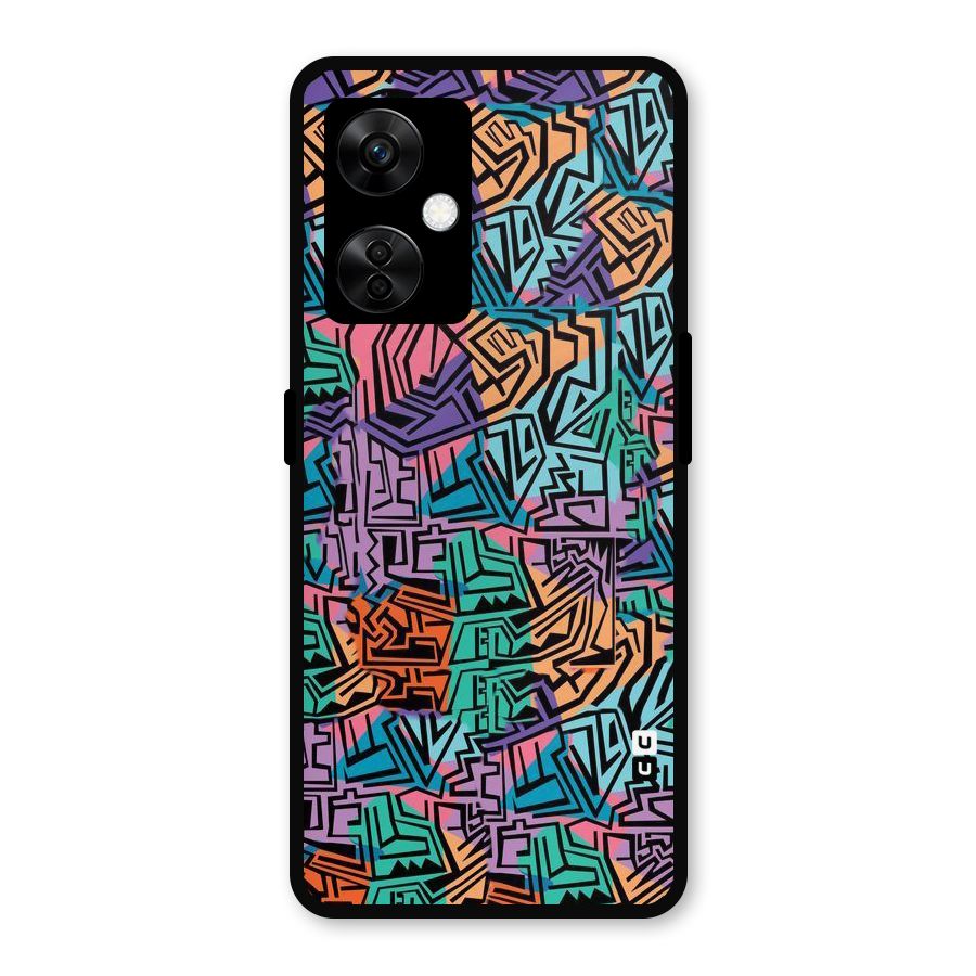 Abstract Lining Colors Metal Back Case for OnePlus Nord CE 3 Lite
