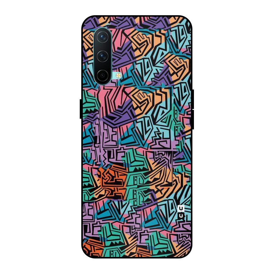 Abstract Lining Colors Metal Back Case for OnePlus Nord CE 5G