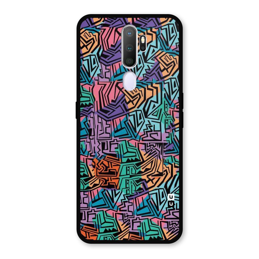 Abstract Lining Colors Metal Back Case for Oppo A9 (2020)