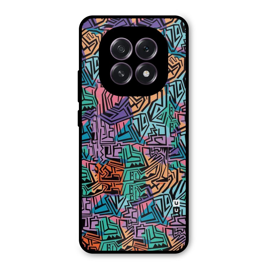 Abstract Lining Colors Metal Back Case for Oppo F29