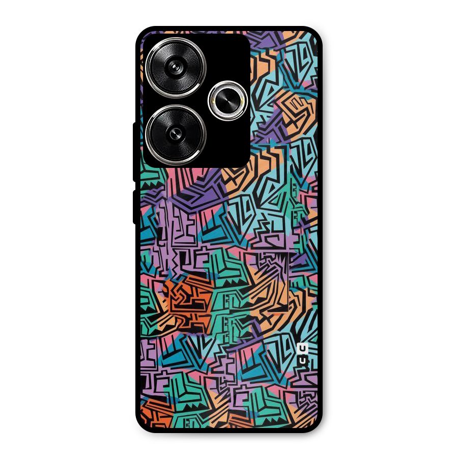 Abstract Lining Colors Metal Back Case for Poco F6