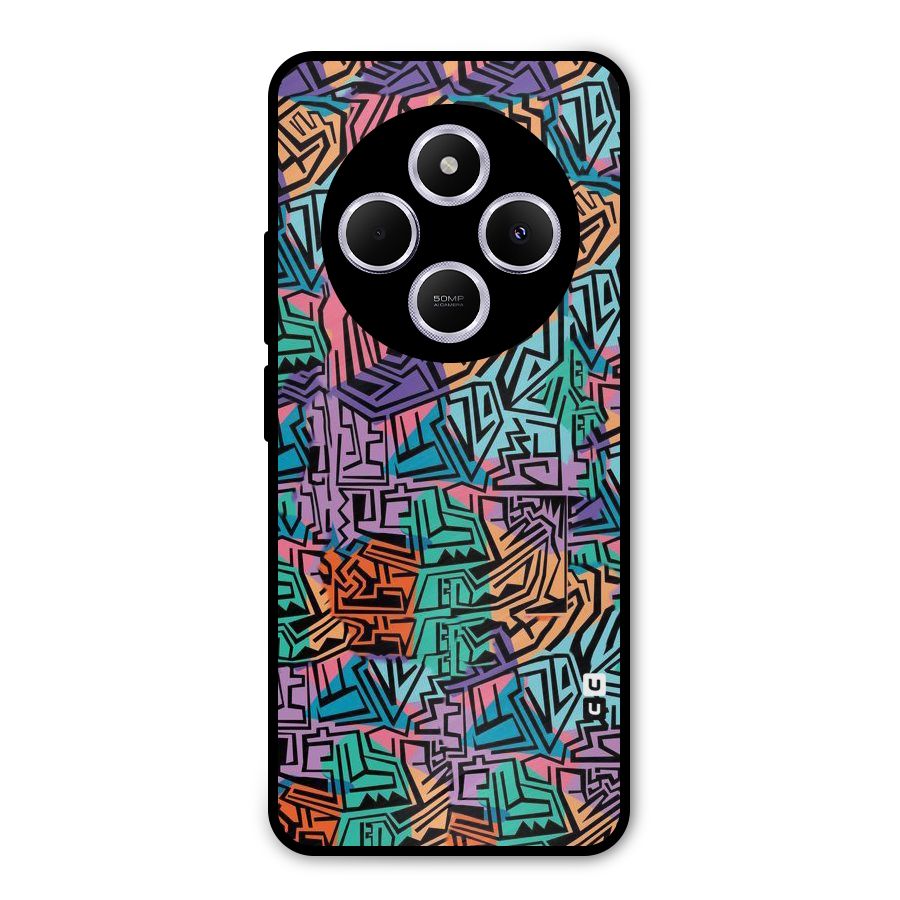 Abstract Lining Colors Metal Back Case for Poco M7