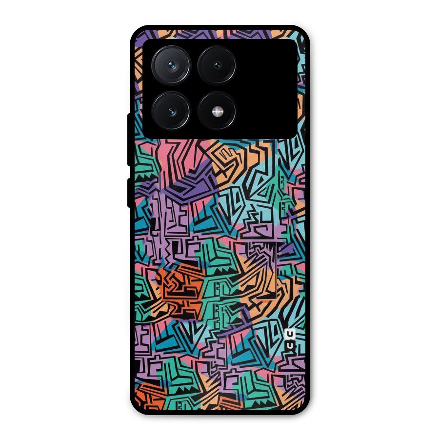 Abstract Lining Colors Metal Back Case for Poco X6 Pro
