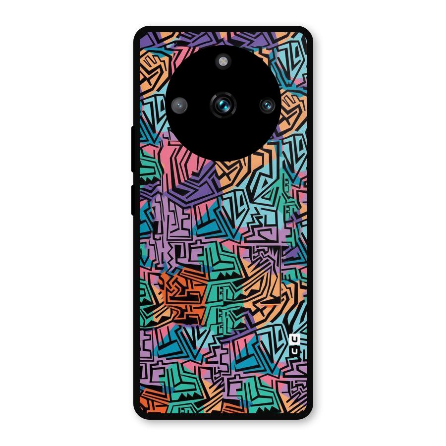 Abstract Lining Colors Metal Back Case for Realme 11 Pro Plus