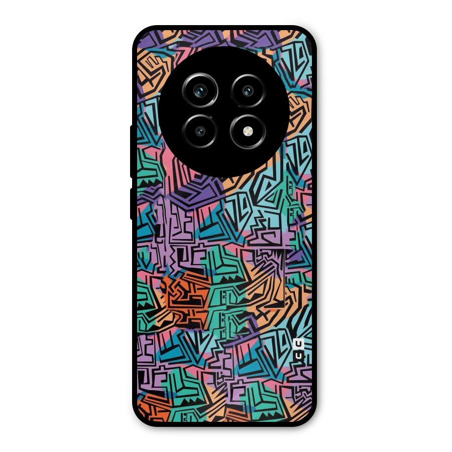 Abstract Lining Colors Metal Back Case for Realme 13 Pro
