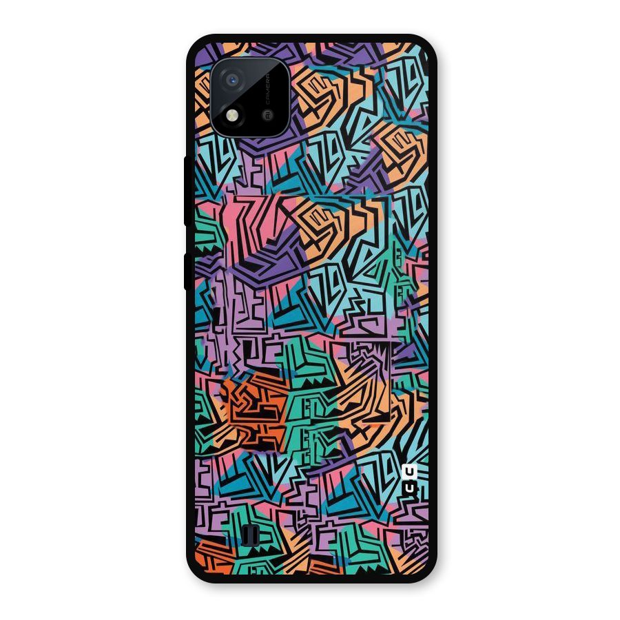 Abstract Lining Colors Metal Back Case for Realme C11 2021