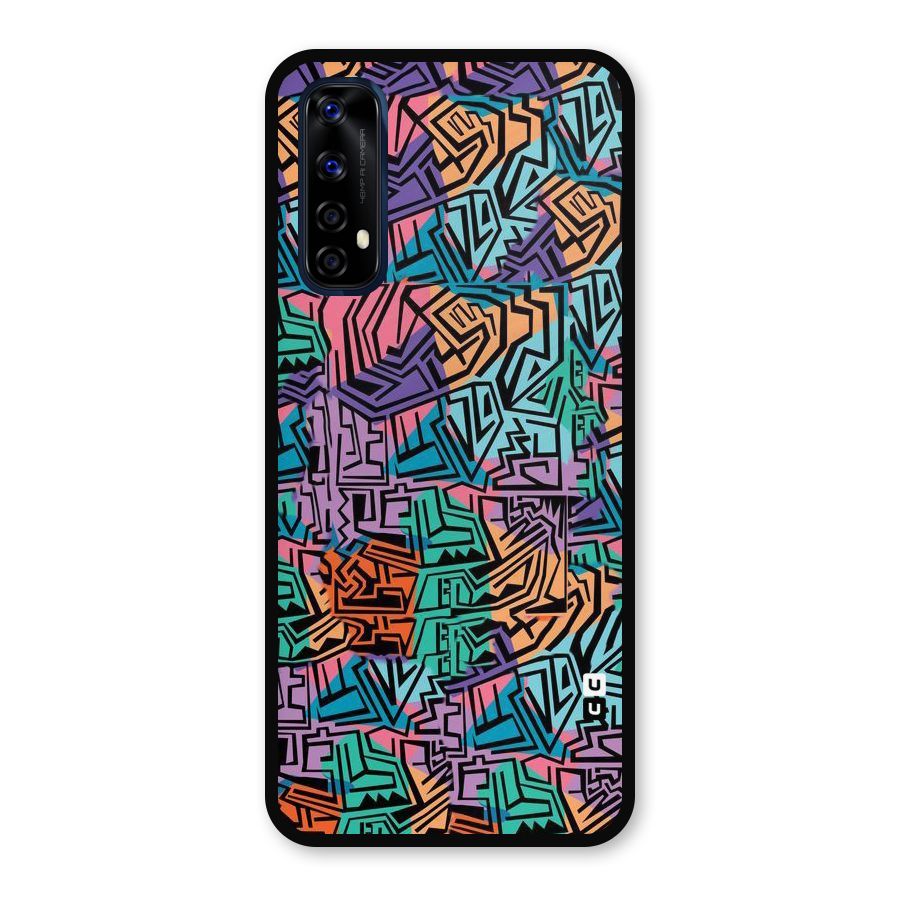 Abstract Lining Colors Metal Back Case for Realme Narzo 20 Pro