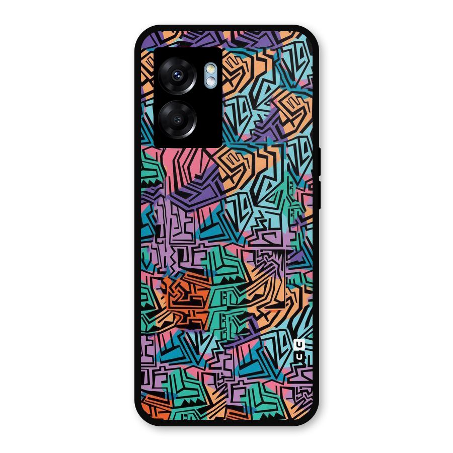 Abstract Lining Colors Metal Back Case for Realme Narzo 50 5G