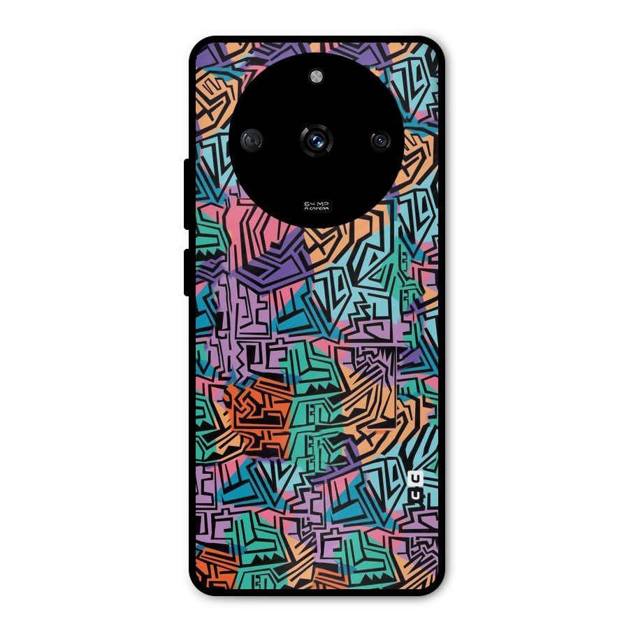 Abstract Lining Colors Metal Back Case for Realme Narzo 60 5G