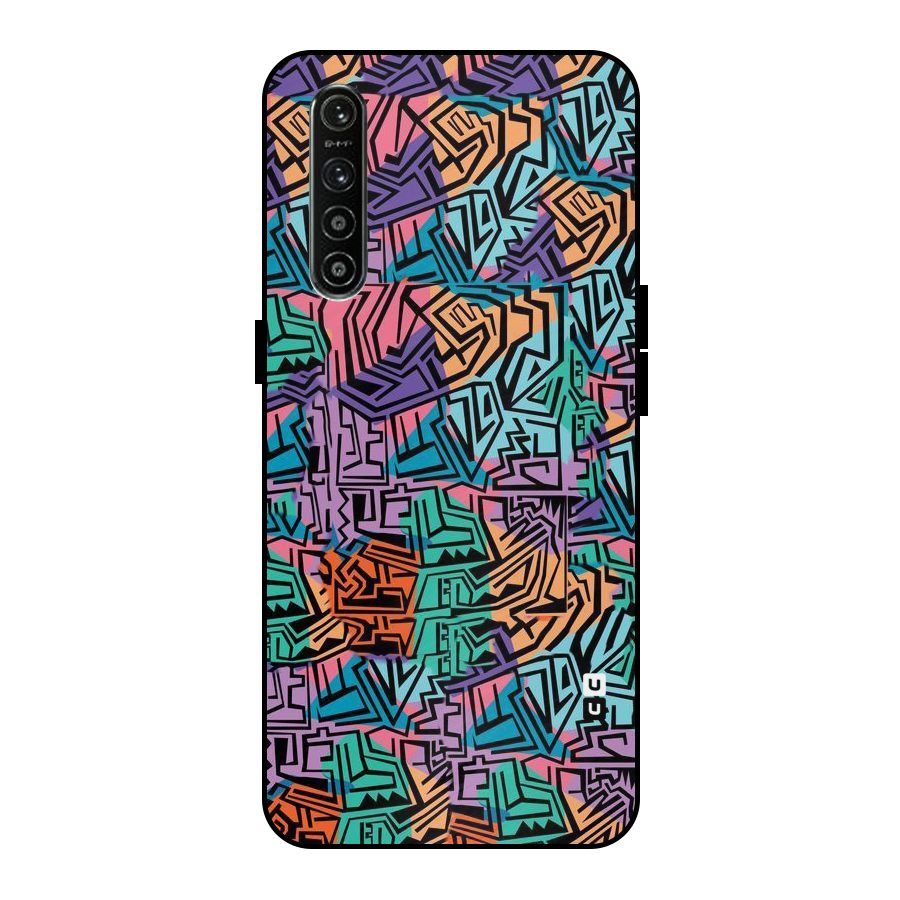 Abstract Lining Colors Metal Back Case for Realme XT