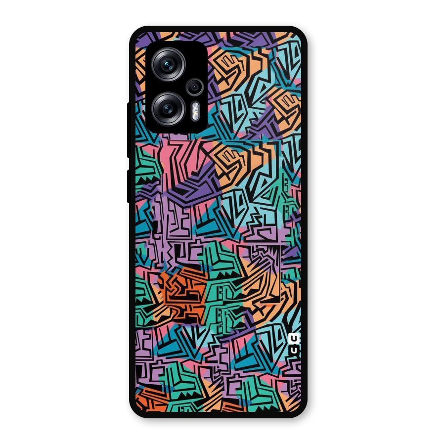 Abstract Lining Colors Metal Back Case for Redmi K50i