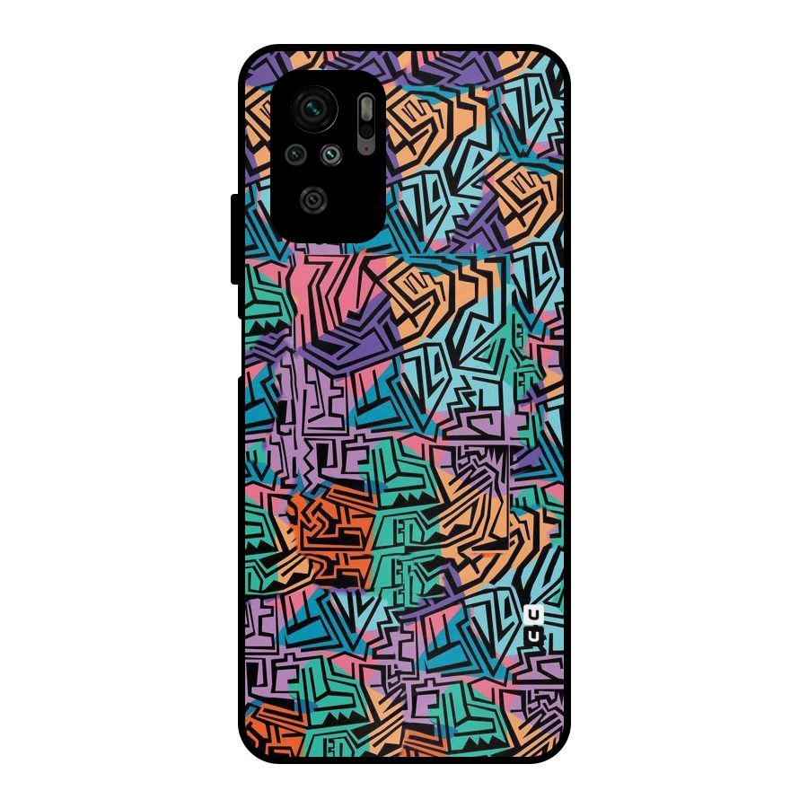 Abstract Lining Colors Metal Back Case for Redmi Note 10S