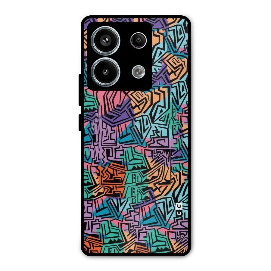 Abstract Lining Colors Metal Back Case for Redmi Note 13 Pro 5G
