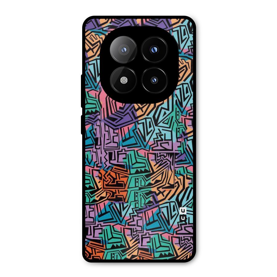 Abstract Lining Colors Metal Back Case for Redmi Note 14 Pro Plus 5G