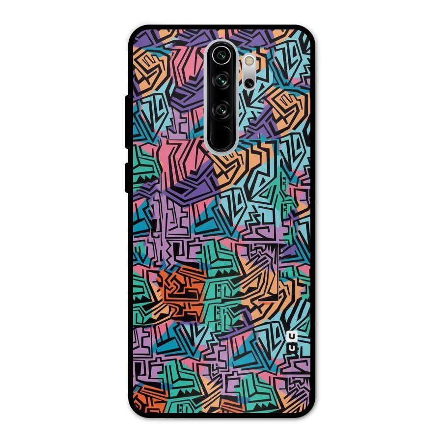 Abstract Lining Colors Metal Back Case for Redmi Note 8 Pro