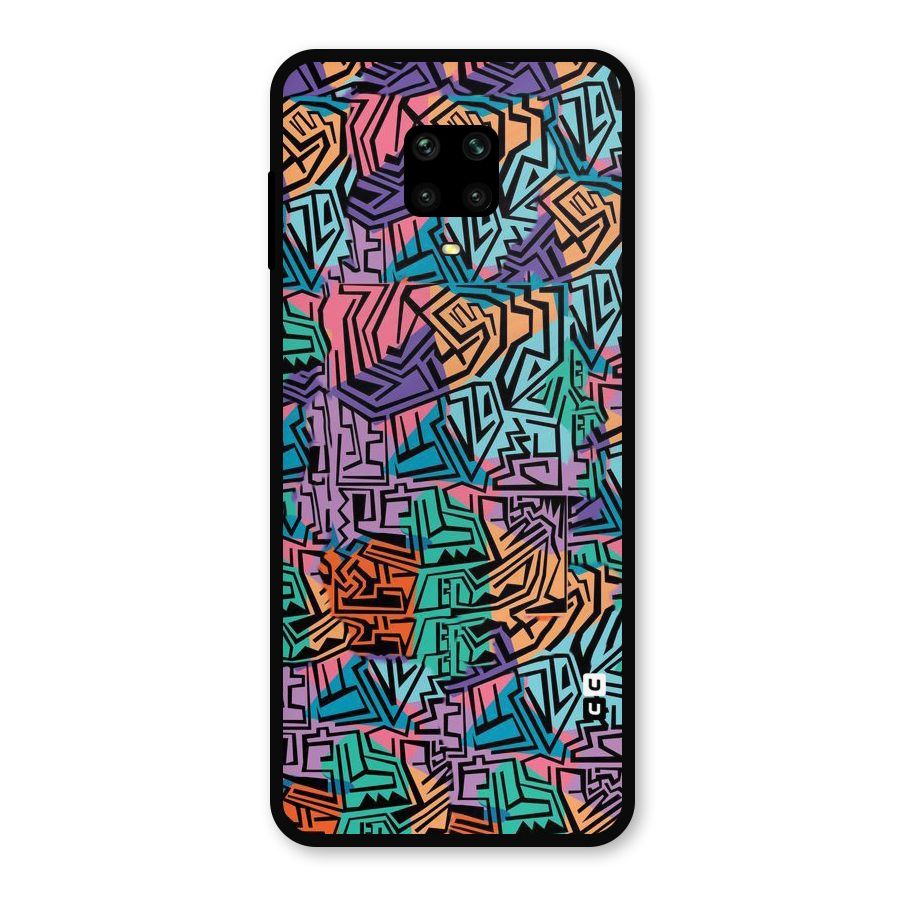Abstract Lining Colors Metal Back Case for Redmi Note 9 Pro