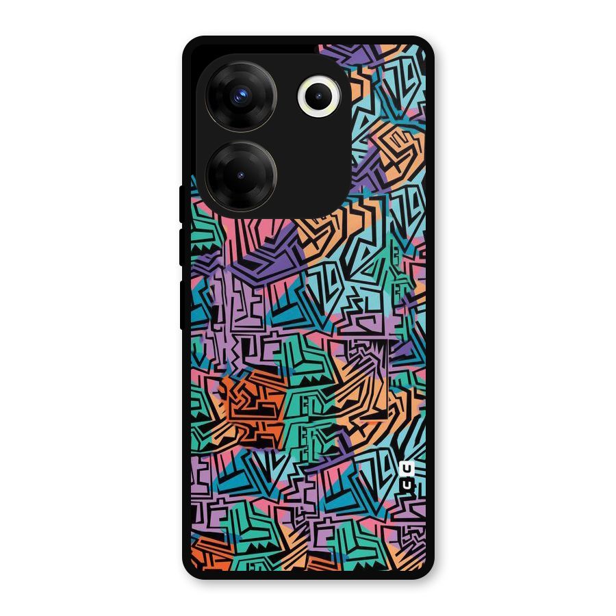 Abstract Lining Colors Metal Back Case for Tecno Camon 20 Pro