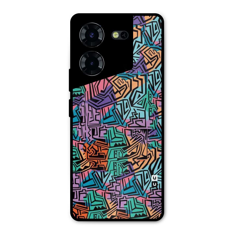 Abstract Lining Colors Metal Back Case for Tecno Pova 5 Pro 5G