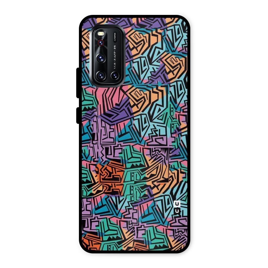 Abstract Lining Colors Metal Back Case for Vivo V19