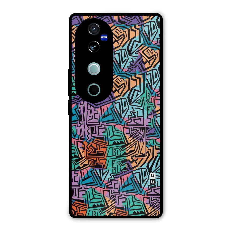 Abstract Lining Colors Metal Back Case for Vivo V40