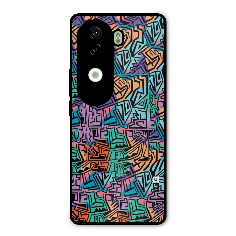 Abstract Lining Colors Metal Back Case for Vivo V40e