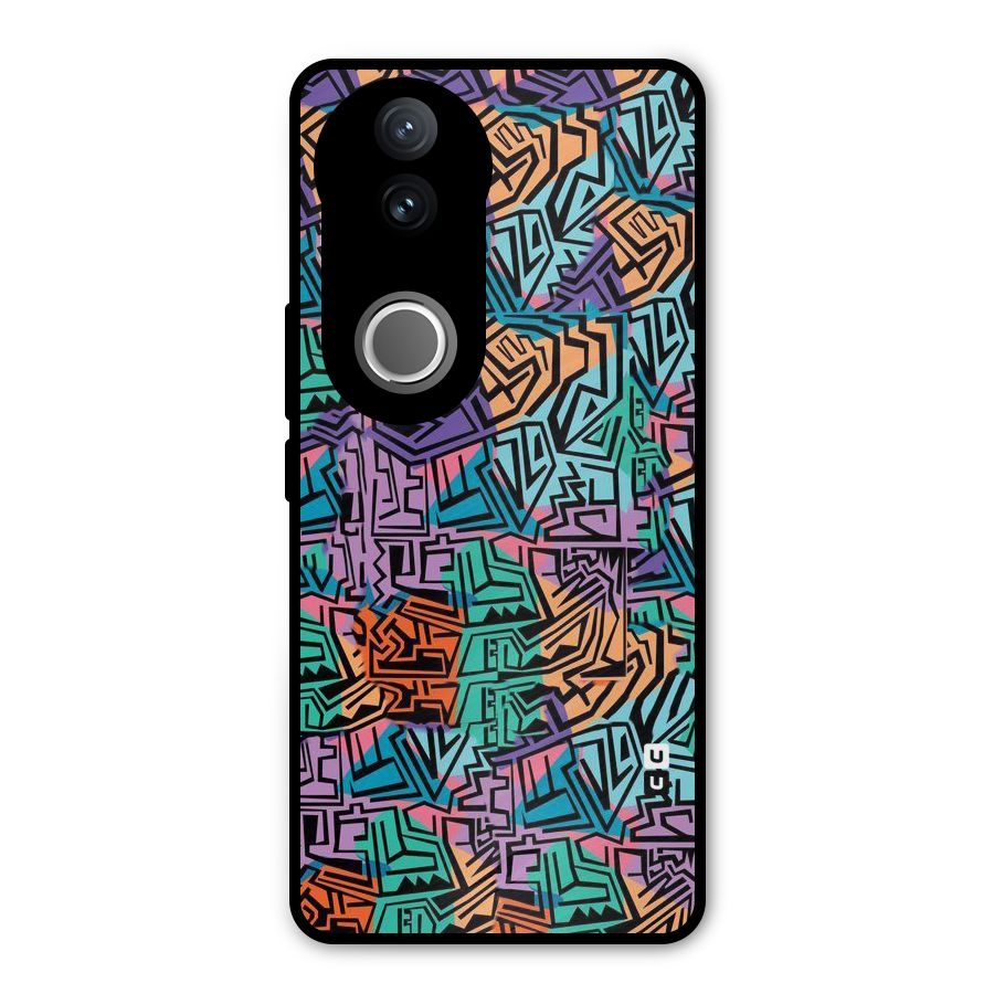 Abstract Lining Colors Metal Back Case for Vivo V50e
