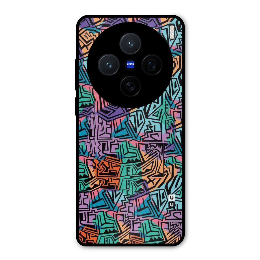 Abstract Lining Colors Metal Back Case for Vivo X200