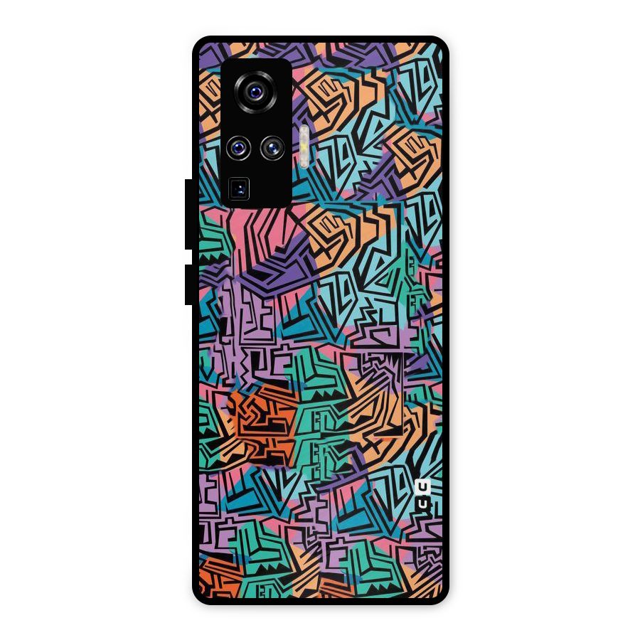 Abstract Lining Colors Metal Back Case for Vivo X50 Pro