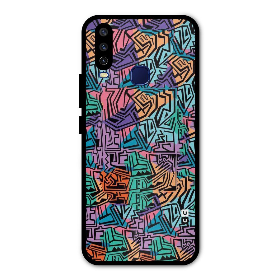 Abstract Lining Colors Metal Back Case for Vivo Y15