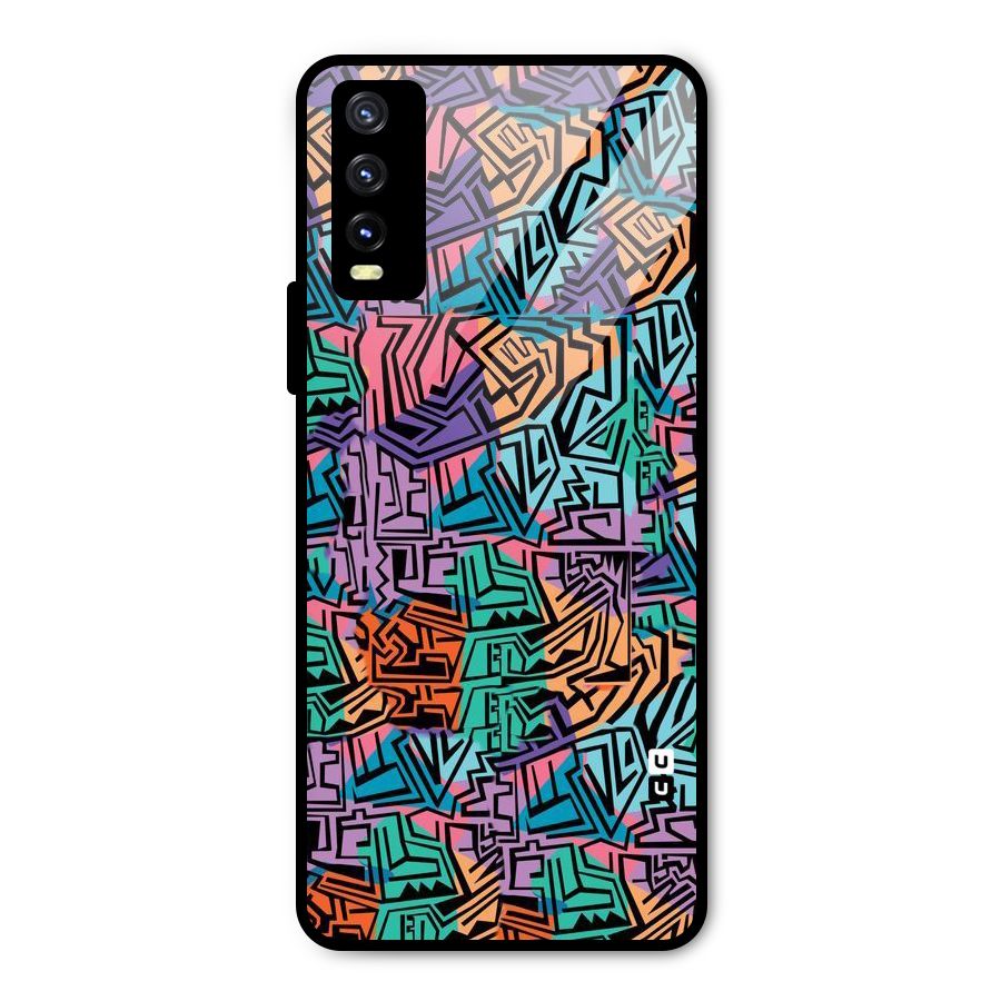 Abstract Lining Colors Metal Back Case for Vivo Y20