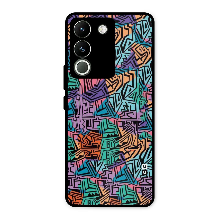 Abstract Lining Colors Metal Back Case for Vivo Y200