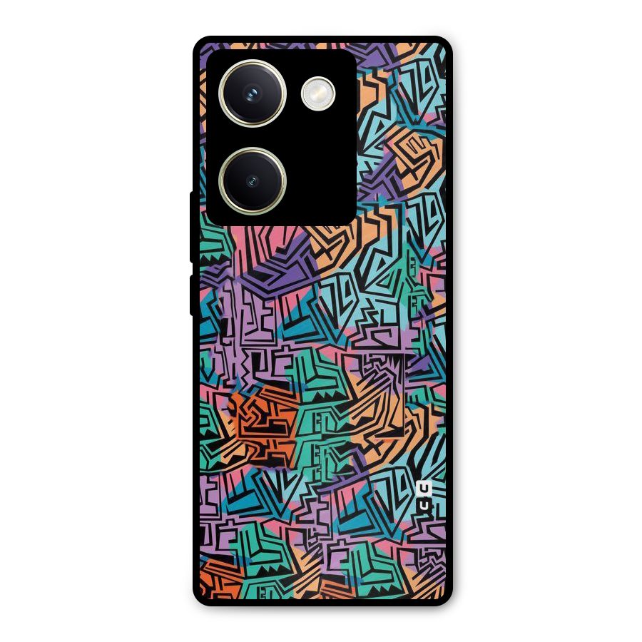 Abstract Lining Colors Metal Back Case for Vivo Y200 Pro