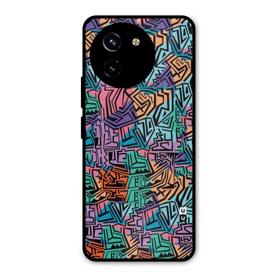 Abstract Lining Colors Metal Back Case for Vivo Y200i