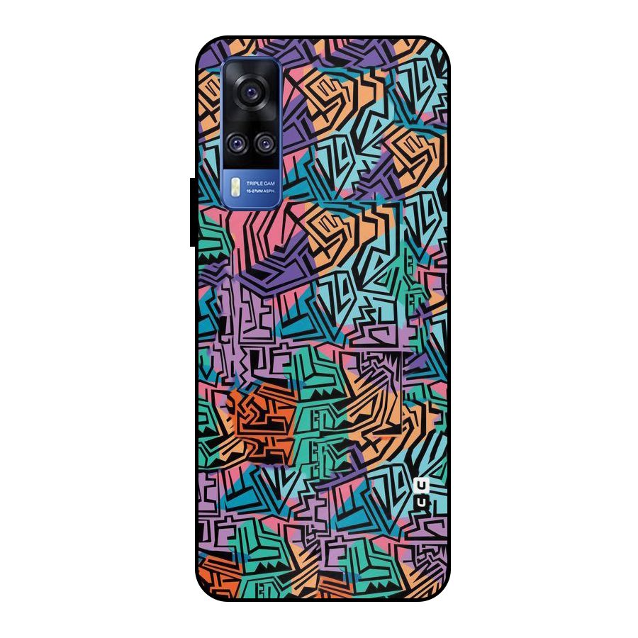 Abstract Lining Colors Metal Back Case for Vivo Y51