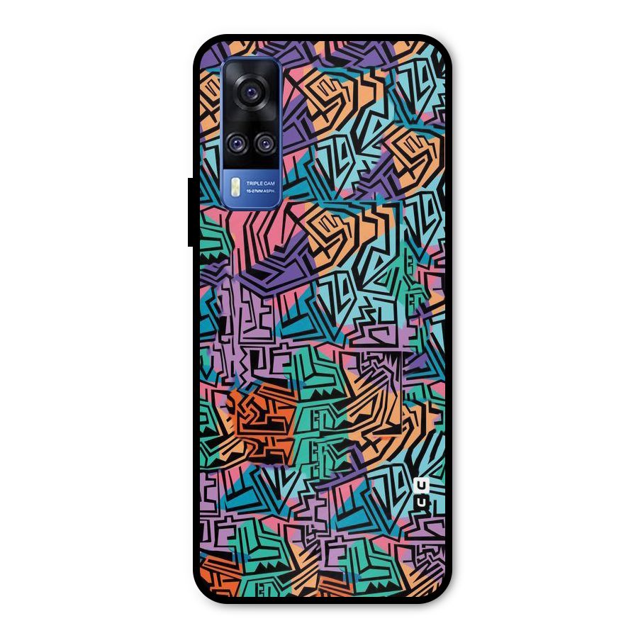 Abstract Lining Colors Metal Back Case for Vivo Y51A