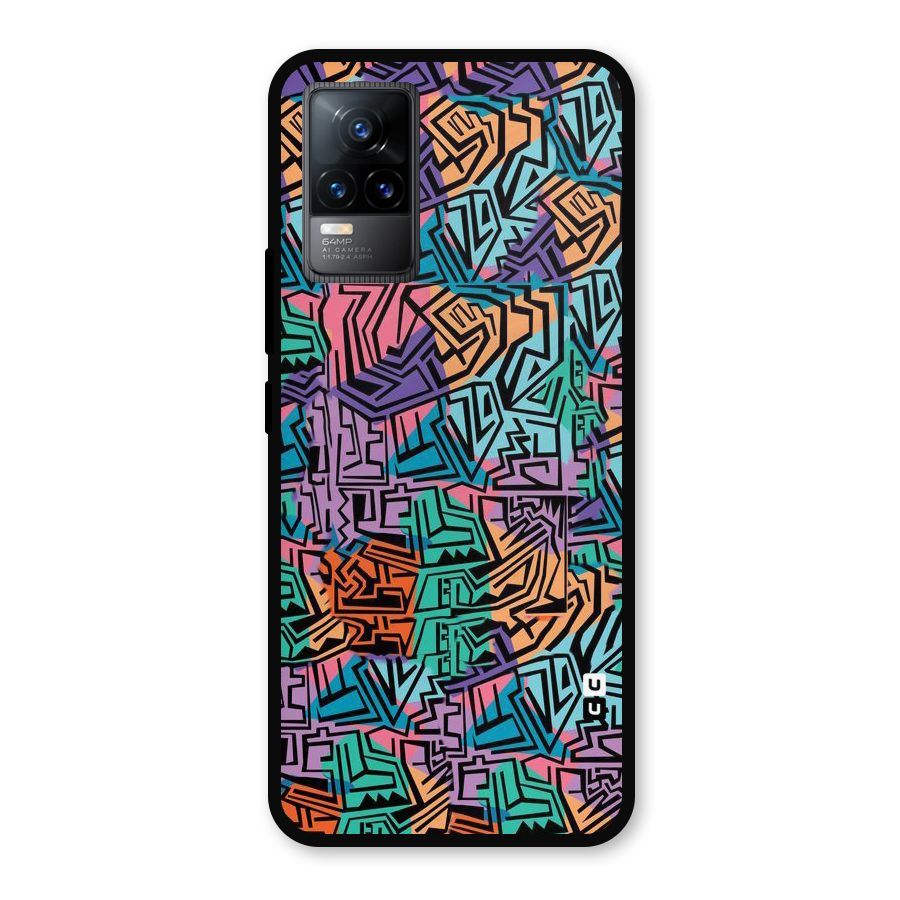 Abstract Lining Colors Metal Back Case for Vivo Y73