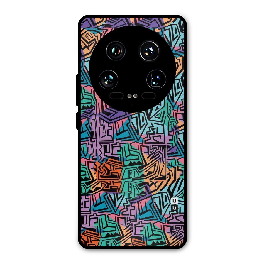 Abstract Lining Colors Metal Back Case for Xiaomi 14 Ultra