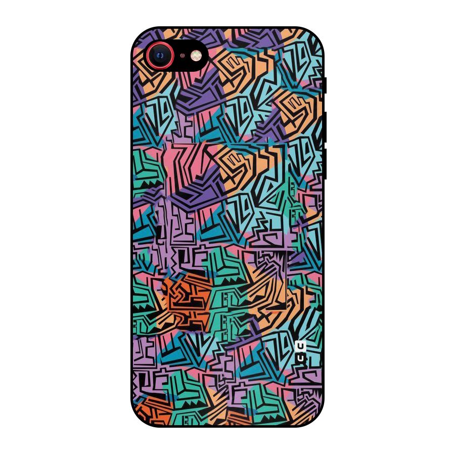 Abstract Lining Colors Metal Back Case for iPhone 7