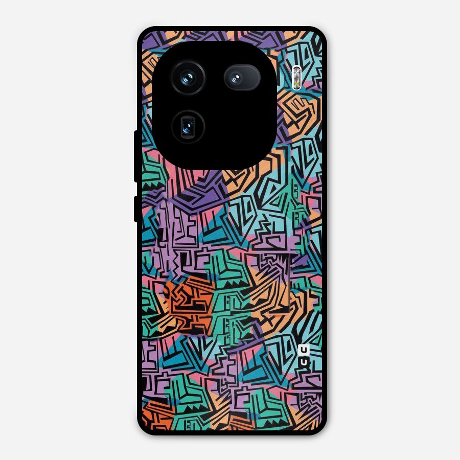 Abstract Lining Colors Metal Back Case for iQOO 12