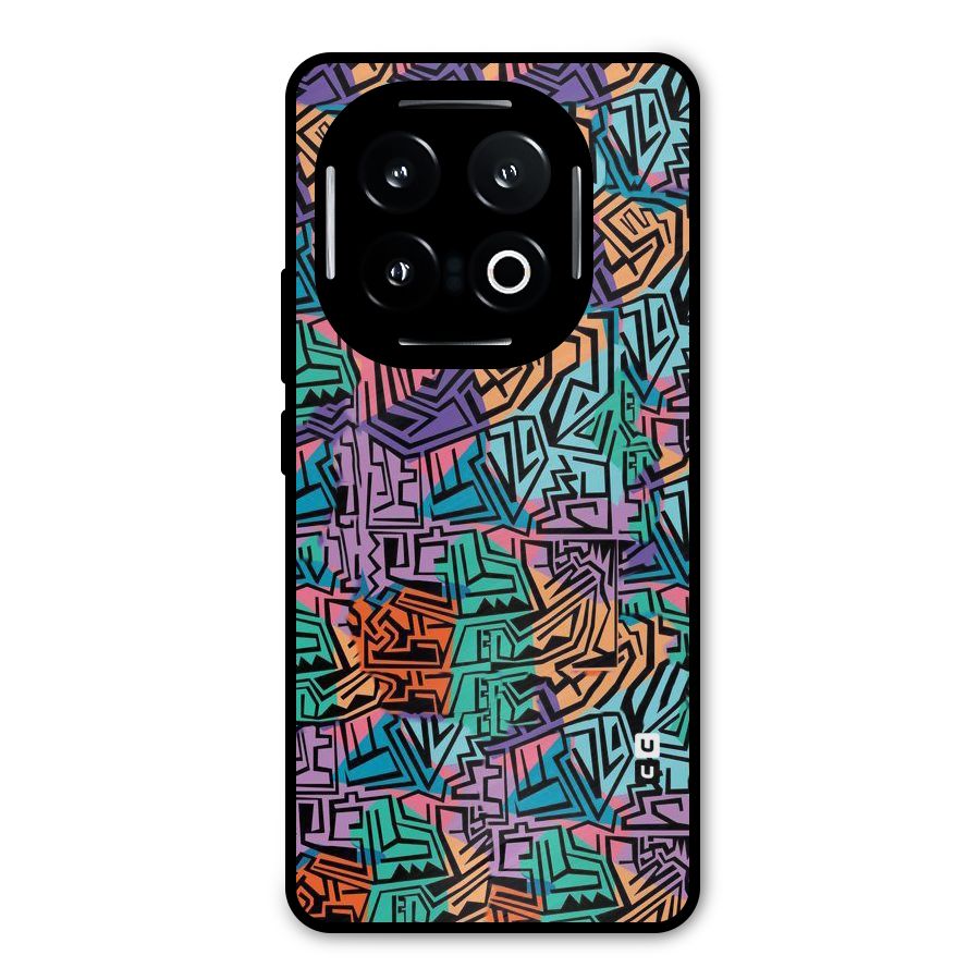 Abstract Lining Colors Metal Back Case for iQOO 13