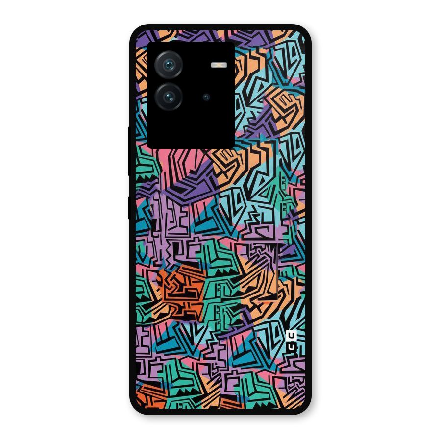 Abstract Lining Colors Metal Back Case for iQOO Neo 6 5G